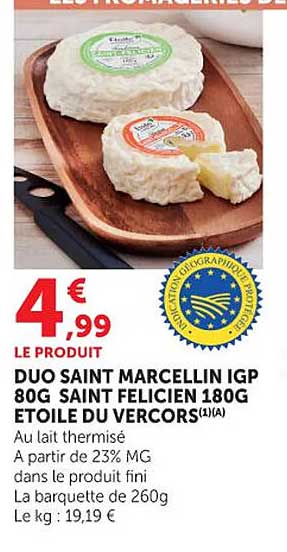 DUO SAINT MARCELLIN IGP SAINT FELICIEN 180G ETOILE DU VERCORS