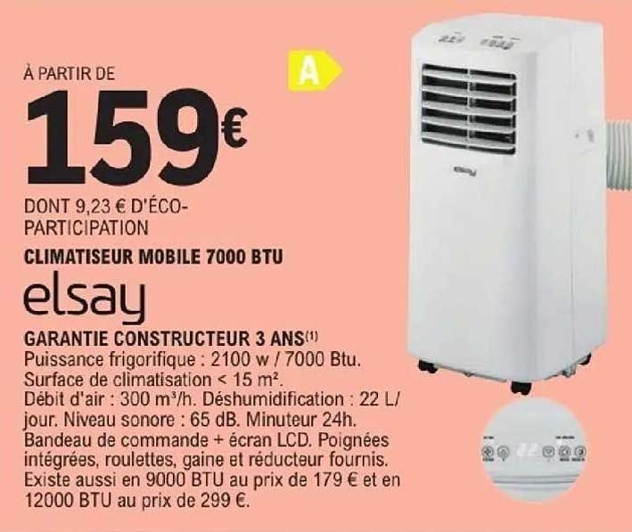 elsay CLIMATISEUR MOBILE 7000 BTU