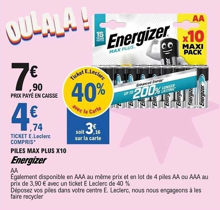 Energizer PILES MAX PLUS X10