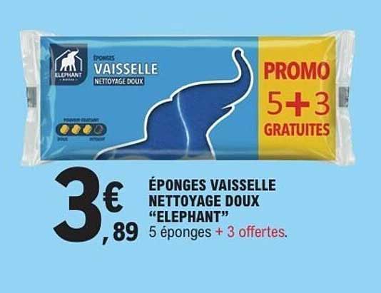 ÉPONGES VAISSELLE NETTOYAGE DOUX "ELEPHANT