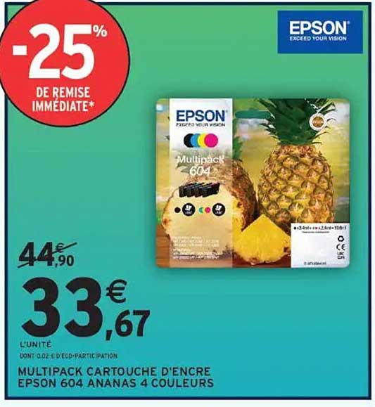 EPSON Multipack cartouche d'encre 604 ananas 4 couleurs