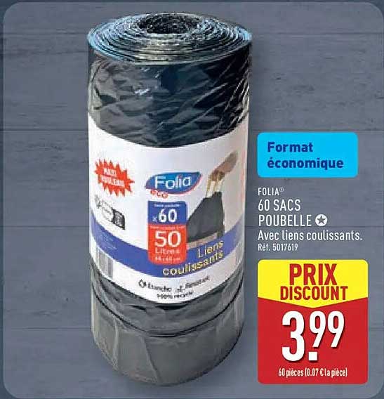 Folia 60 sacs poubelle
