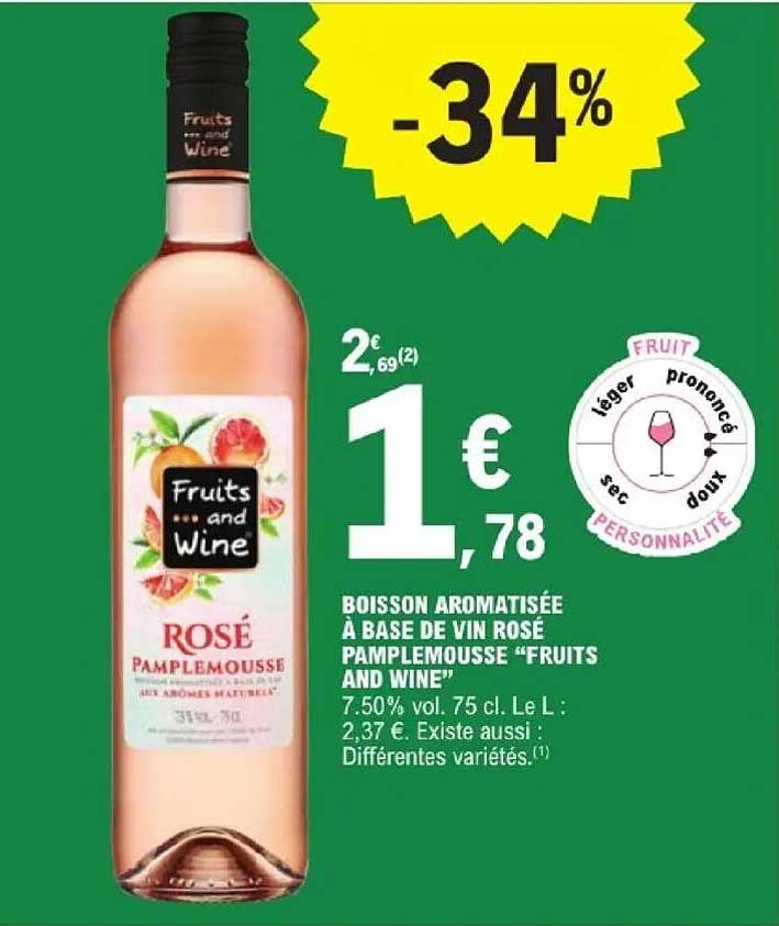 Fruits and Wine Rosé Pamplemousse