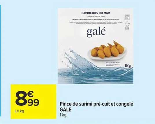 Gale Pince de surimi-pé-cuit et congelé