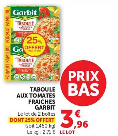 Garbit Taboulé aux tomates fraîches