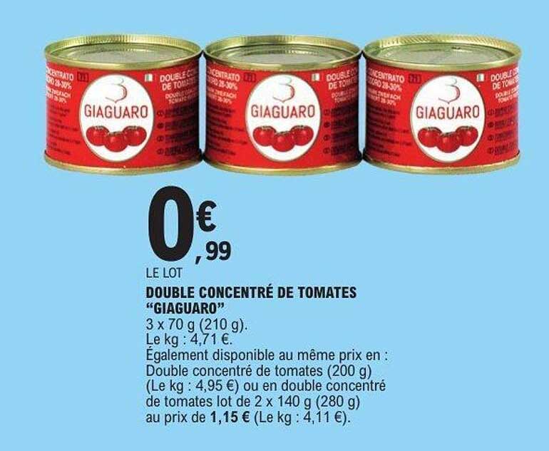 GIAGUARO DOUBLE CONCENTRÉ DE TOMATES