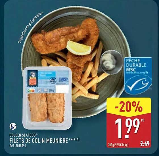 GOLDEN SEAFOOD FILETS DE COLIN MEUNIÈRE