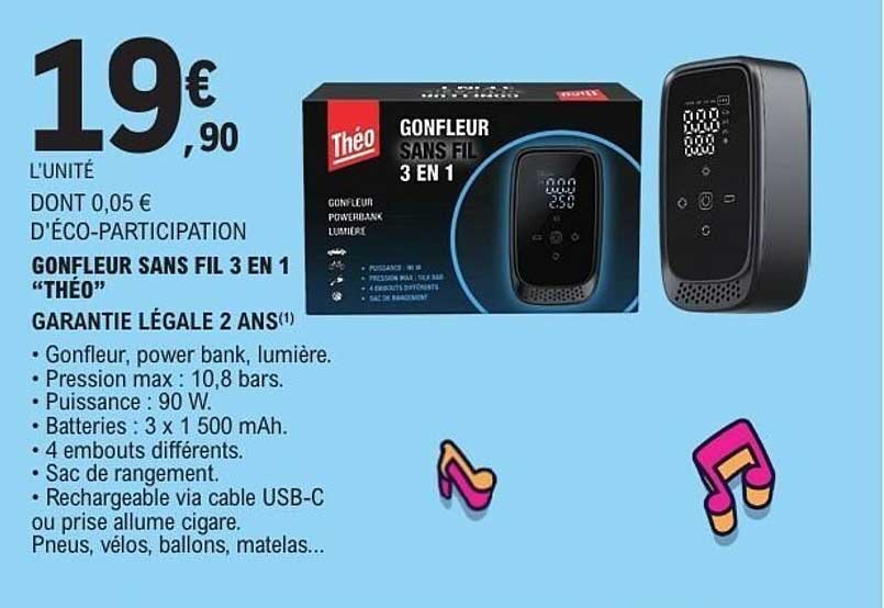 GONFLEUR SANS FIL 3 EN 1