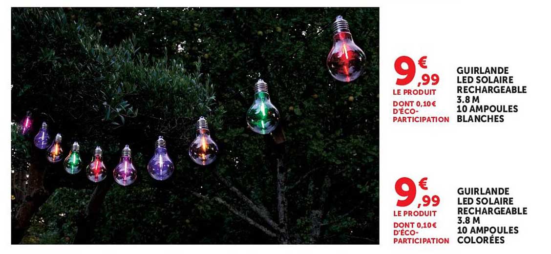 Guirlande LED solaire rechargeable
