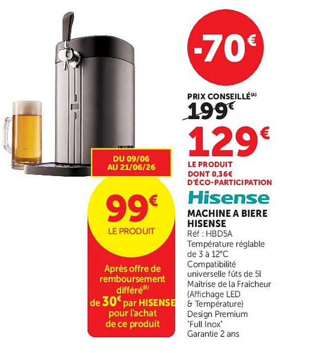 Hisense MACHINE A BIERE HISENSE