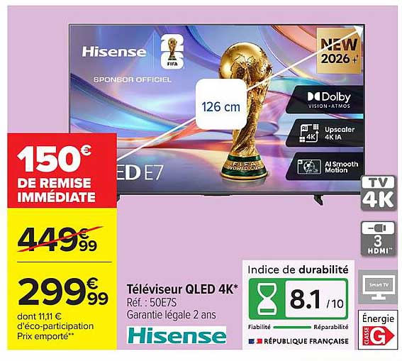 Hisense Téléviseur QLED 4K*