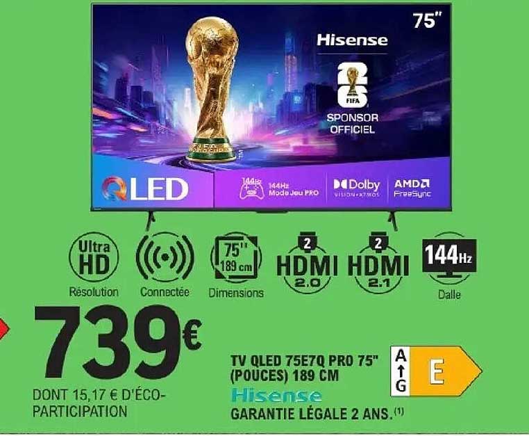 Hisense TV QLED 75E7Q PRO