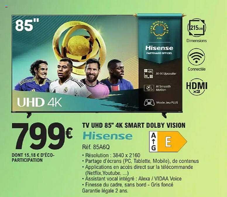 Hisense TV UHD 85' 4K SMART DOLBY VISION
