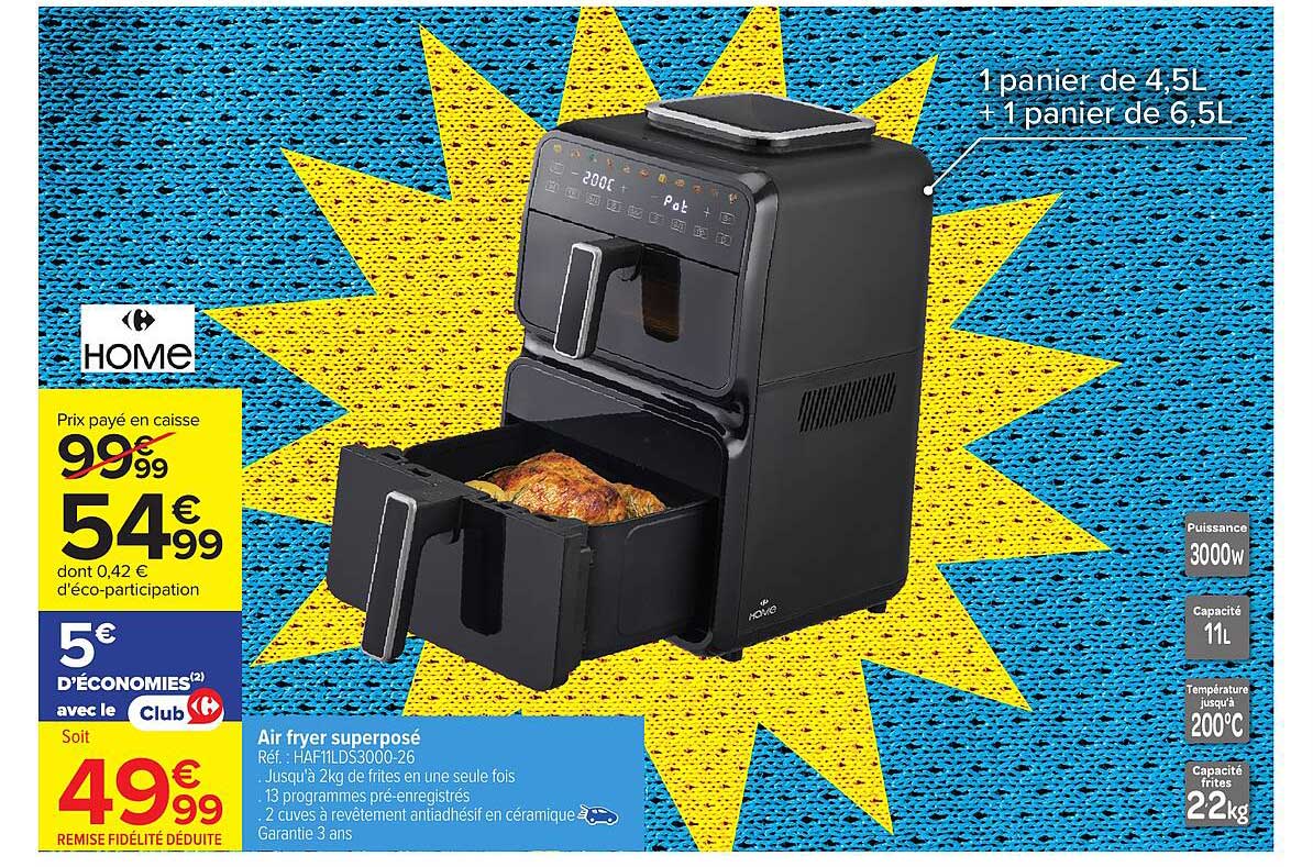 HOME Air fryer superposé