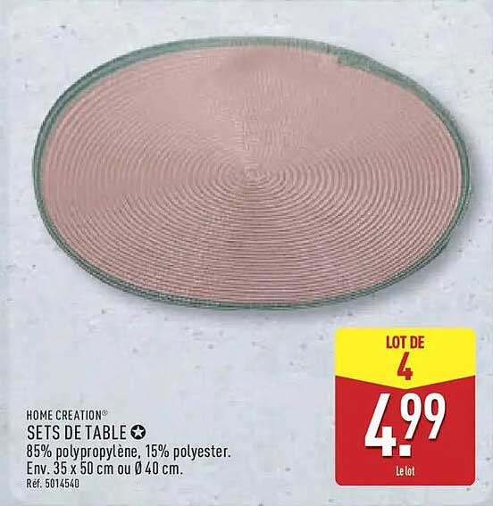 HOME CREATION SETS DE TABLE