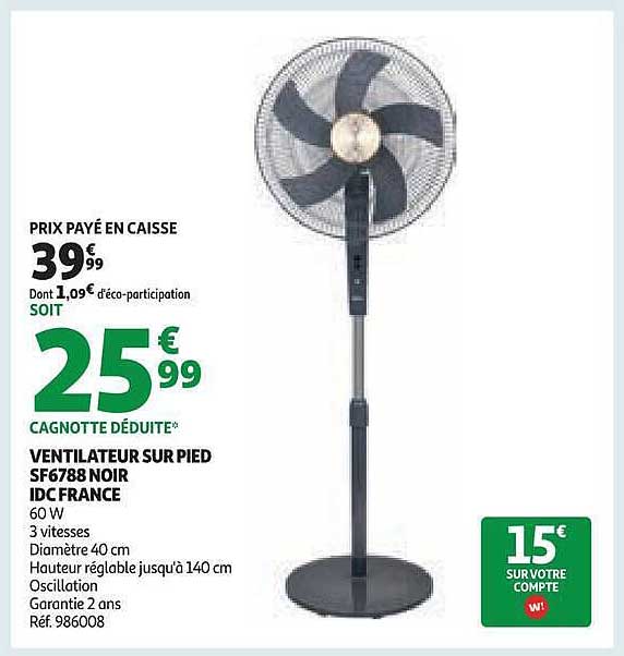 IDCFRANCE VENTILATEUR SUR PIED