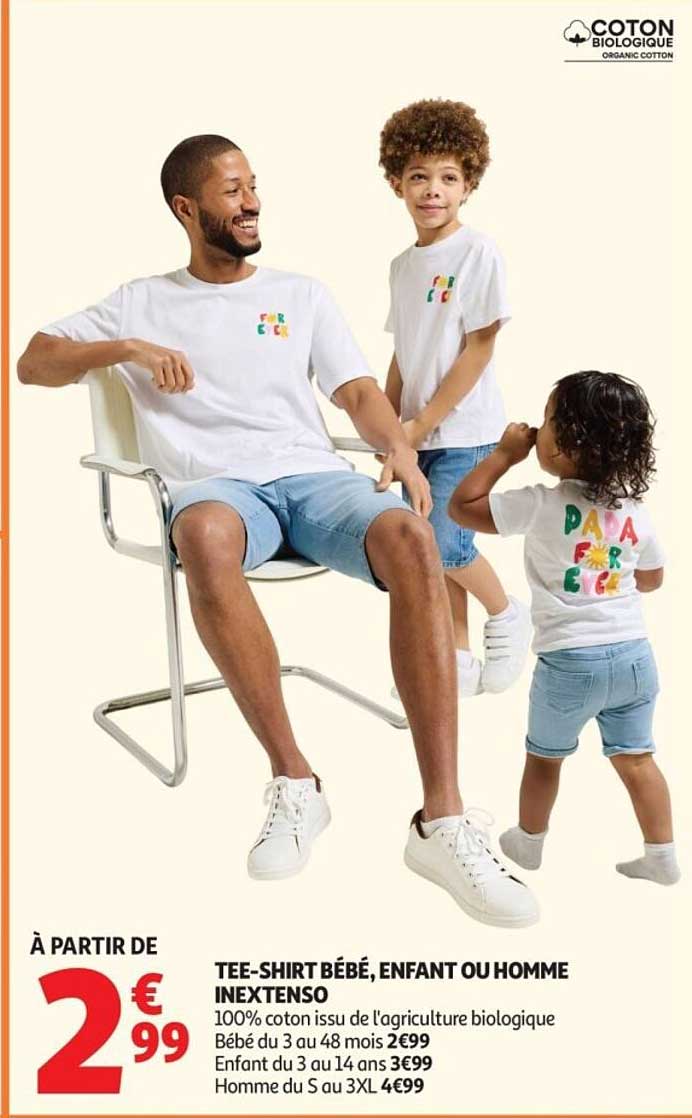 INEXTENSO TEE-SHIRT BÉBÉ, ENFANT OU HOMME