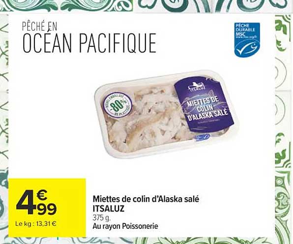 ITSALUZ Miettes de colin d'Alaska salé