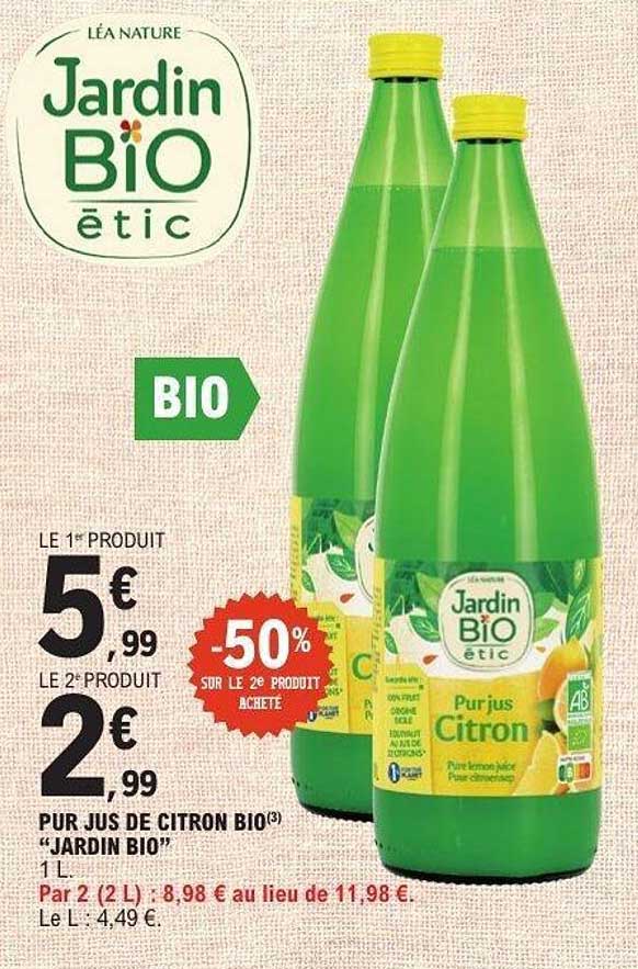 Jardin Bio Pur jus Citron