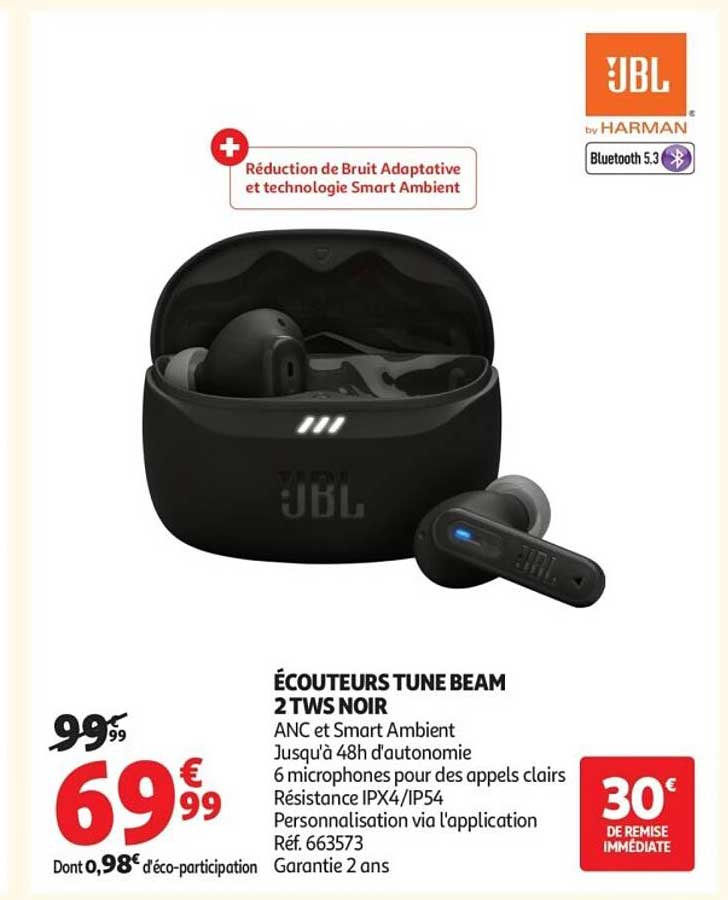 JBL ÉCOUTEURS TUNE BEAM