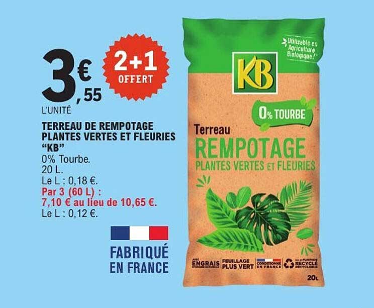 KB Terreau rempotage plantes vertes et fleuries