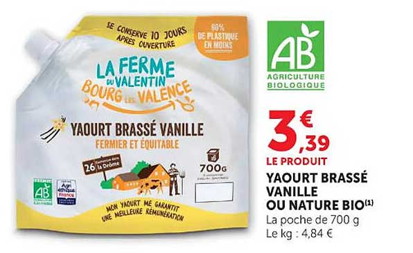 La Ferme du Valentín Yaourt brassé vanille