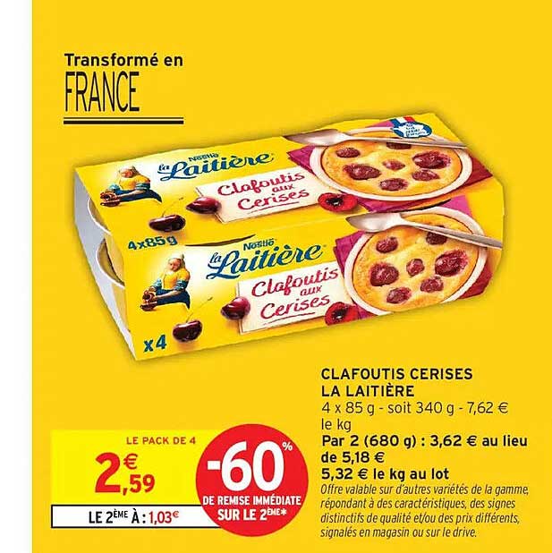 La Laitière Clafoutis cerises
