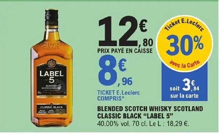 Label 5 Blended Scotch Whisky Scottish Classic Black