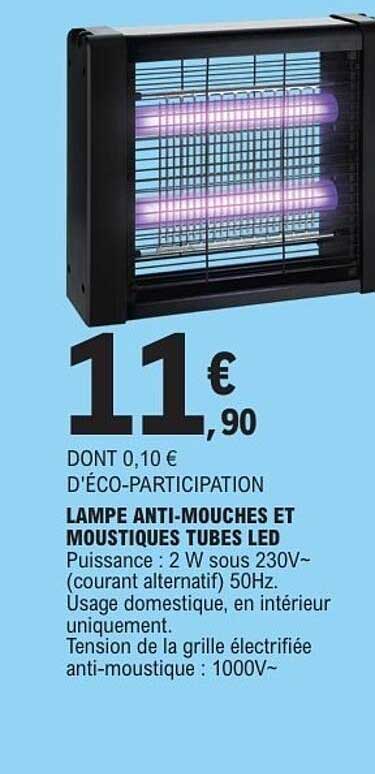 LAMPE ANTI-MOUCHES ET MOUSTIQUES TUBES LED