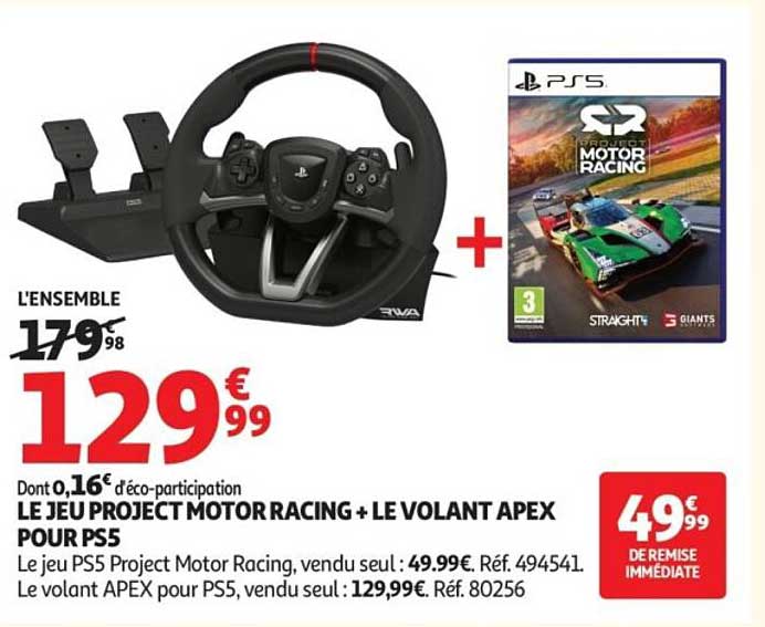 LE JEU PROJECT MOTOR RACING + LE VOLANT APEX POUR PS5