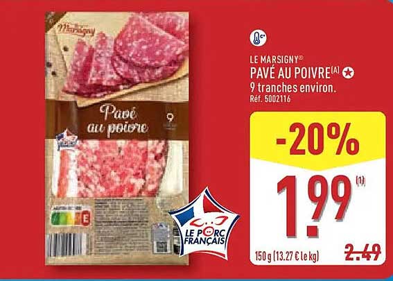 Le MARSIGNY PAVÉ AU POIVRE