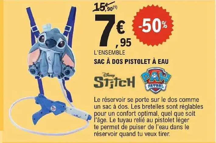 L'ENSEMBLE SAC À DOS PISTOLET À EAU