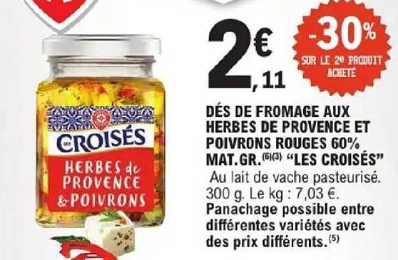 LES CROISÉS Herbes de Provence & poivrons