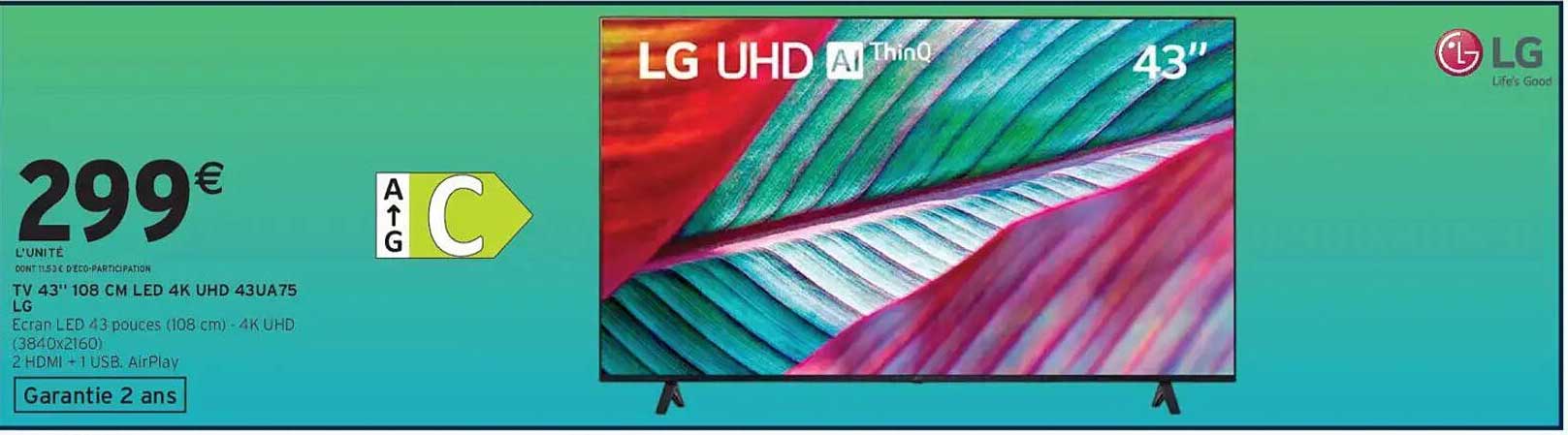 LG UHD AI ThinQ 43
