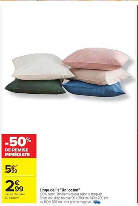 Linge de lit "Uni coton
