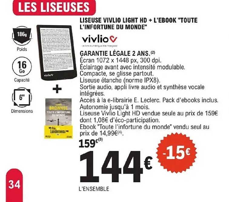 Liseuse Vivlio Light HD