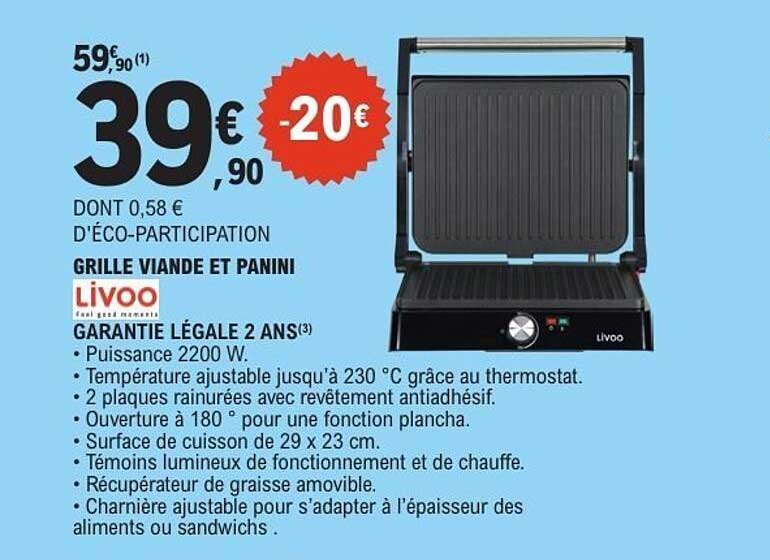 Livoo Grille viande et panini
