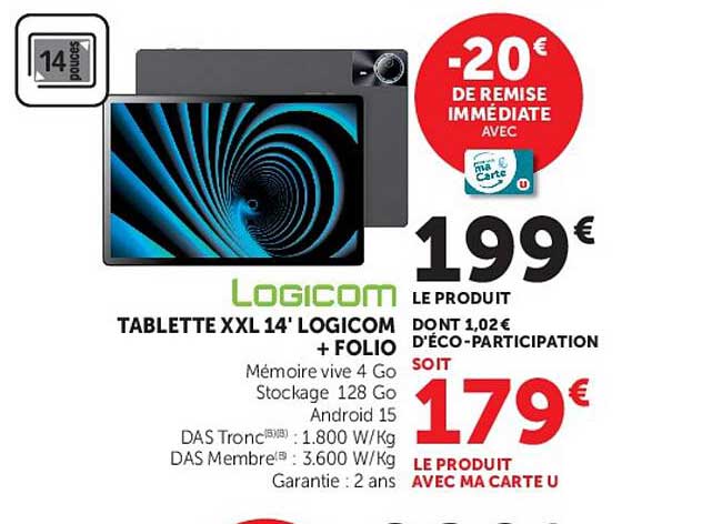 LOGICOM TABLETTE XXL 14' FOLIO
