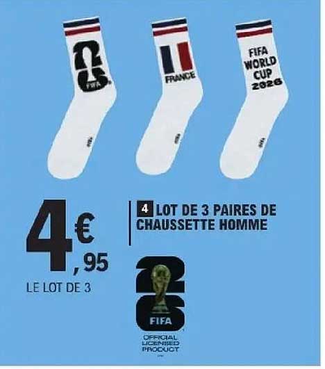 LOT DE 3 PAIRES DE CHAUSSETTE HOMME