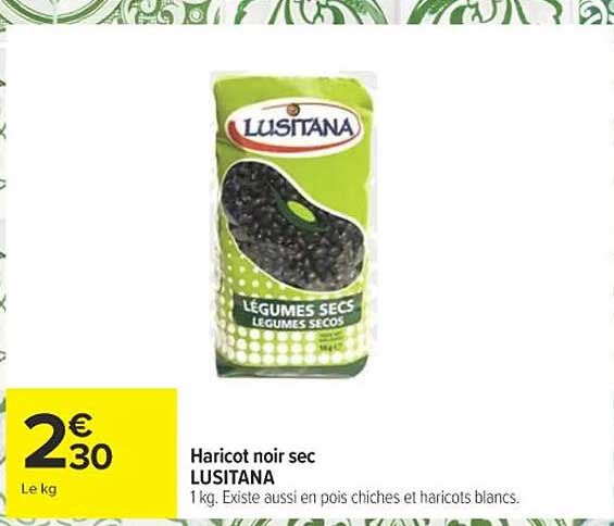 LUSITANA Haricot noir sec