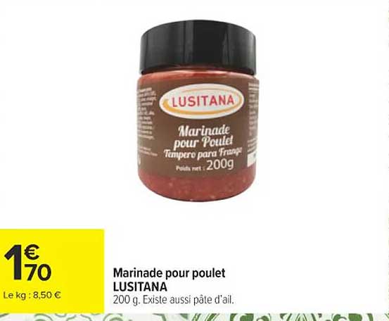 LUSITANA Marinade pour poulet