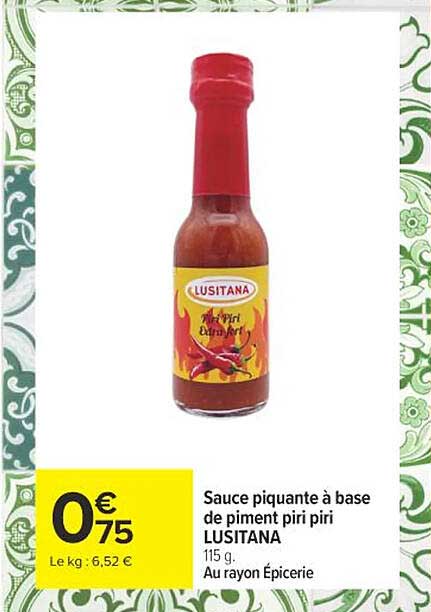 LUSITANA Sauce piquante à base de piment piri piri
