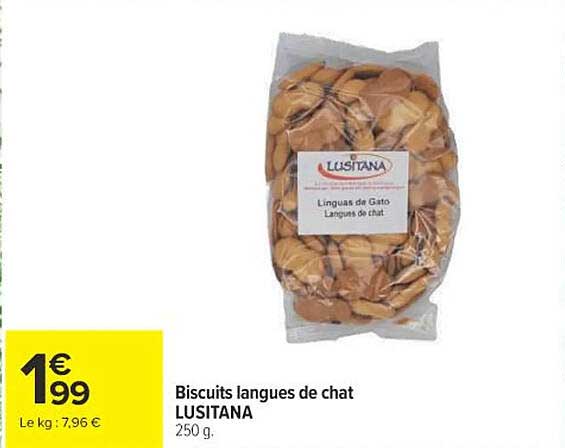 LUSTANA Biscuits langues de chat