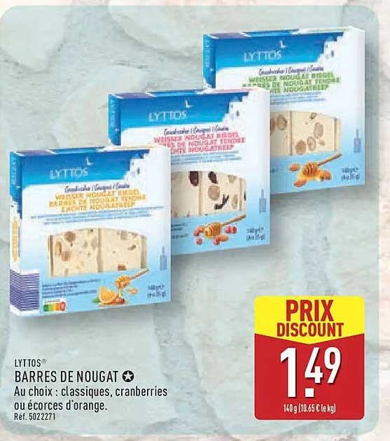 LYTTOS Barres de nougat