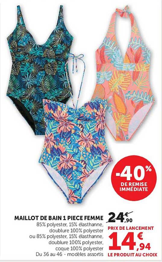 MAILLOT DE BAIN 1 PIECE FEMME