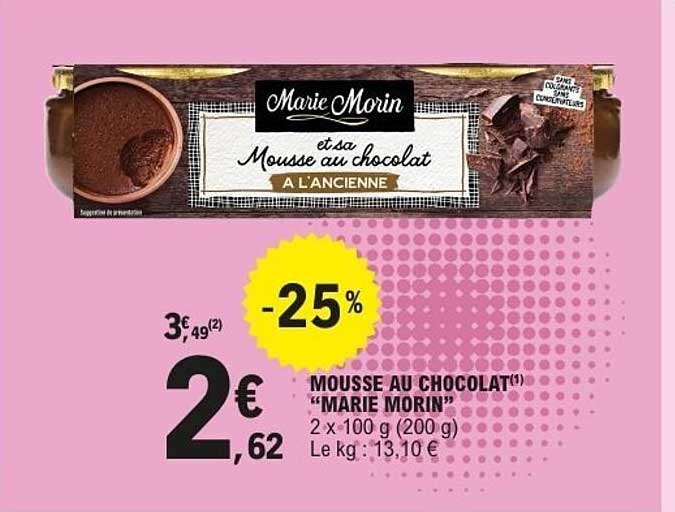 Marie Morin Mousse au chocolat