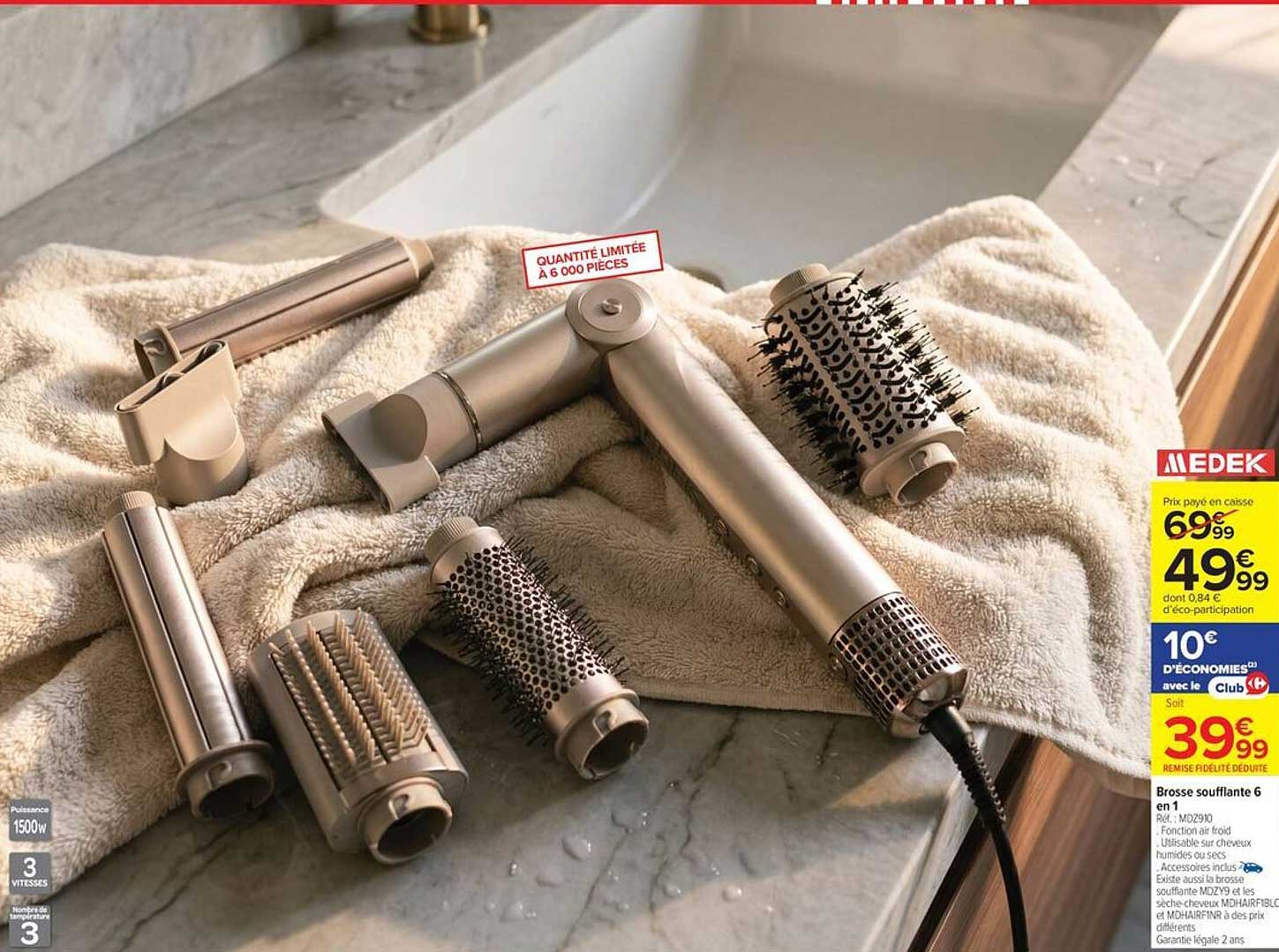 MEDEK Brosse soufflante 6 en 1