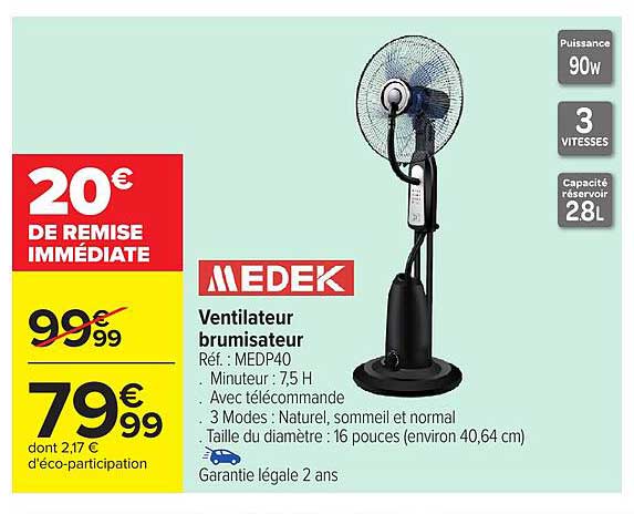 MEDEK Ventilateur brumisateur