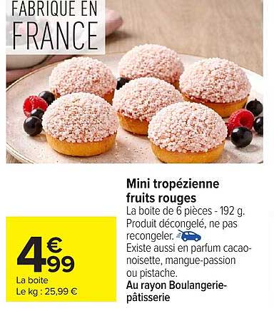 Mini tropézienne fruits rouges