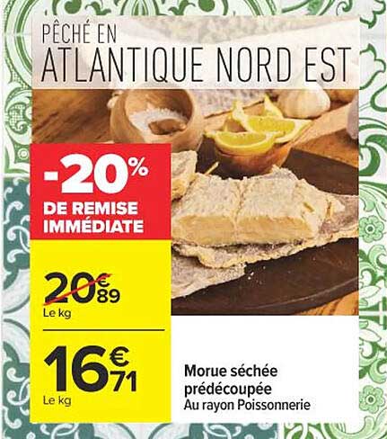 Morue séchée prédécoupée